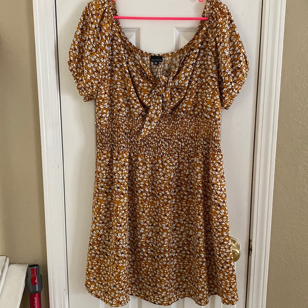 Plus size floral over the shoulder dress never worn